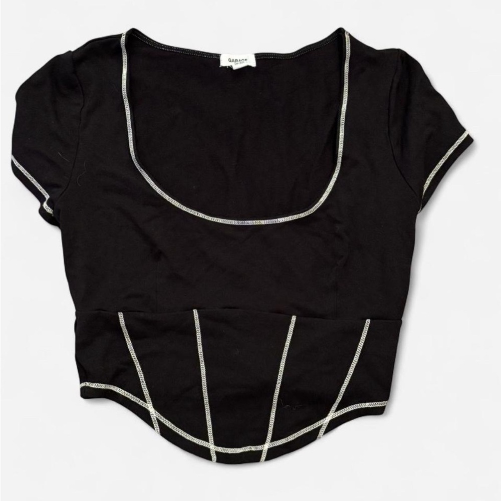 Garage Black Scoop Neck Mini Tee - Picture 3 of 5